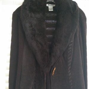 Peter Nygard Rabbit Fur Suede/Sweater jacket